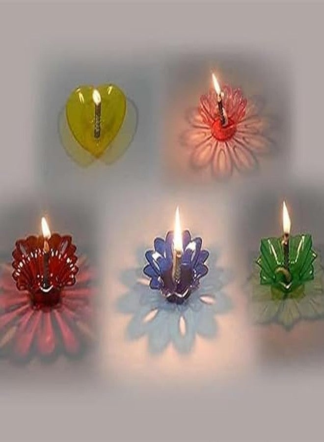 FLUZOV | 3D Reflection Shadow Combo Special Reusable Colourful | Multi Pattern |Diwali Oil Diva | Diwali Decoration | Lamps for Pooja | Home Decoration Indoor & Outdoor (Yellow Diya, 12) - Image 3